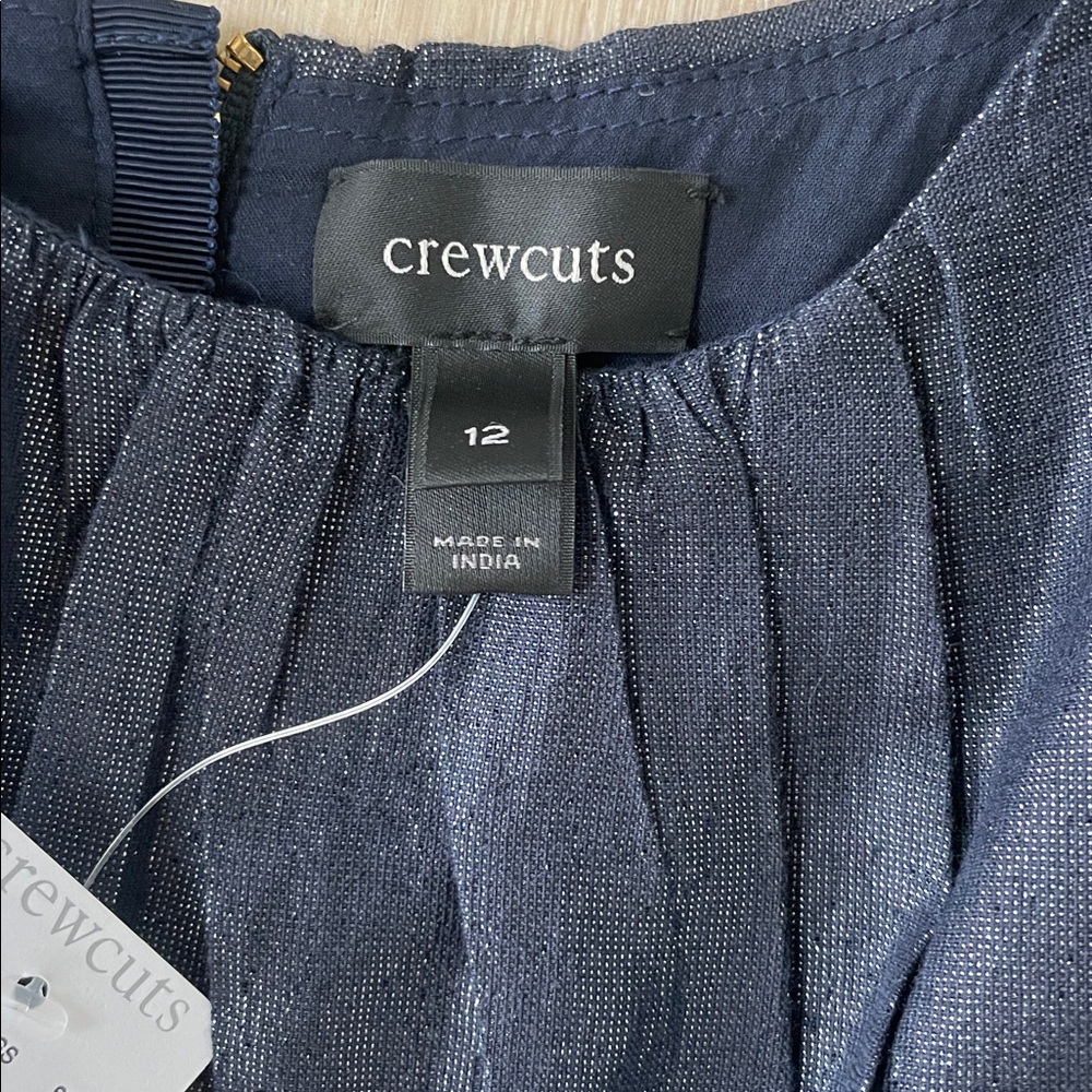 NWT J.Crew Crewcuts Metallic and Tulle Navy Party Dress - Picture 4 of 7